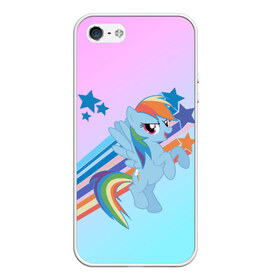 Чехол для iPhone 5/5S матовый с принтом Rainbow Dash в Екатеринбурге, Силикон | Область печати: задняя сторона чехла, без боковых панелей | cute | mlp | pony | млп | пони | рейнбоу дэш