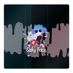 Магнитный плакат 3Х3 с принтом Sally Face в Екатеринбурге, Полимерный материал с магнитным слоем | 9 деталей размером 9*9 см | blue | diane | face | fisher | gizmo | henry | johnson | killer | larry | sally | генри | гизмо | джонсон | диана | ларри | лицо | салли | фейс | фишер