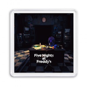 Магнит 55*55 с принтом Five Nights at Freddy`s в Екатеринбурге, Пластик | Размер: 65*65 мм; Размер печати: 55*55 мм | five nights at freddy s | game | horror | игры | механические куклы | ночь | охранник | пять ночей у фредди | светящиеся глаза | ужас