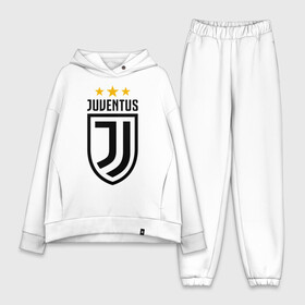 Женский костюм хлопок Oversize с принтом Ювентус в Екатеринбурге,  |  | bianconeri | juve | juventus | италия | роналду | серия а | турин | форма | футбол | футболист | футбольная | футбольный клуб | черно белые | юве | ювентус