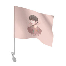 Флаг для автомобиля с принтом Kim Taehyung в Екатеринбурге, 100% полиэстер | Размер: 30*21 см | bts | gucci | jeon jungkook | k pop | kim taehyung | korean pop | music | бтс | гуси | гучи | гуччи | кей поп | ким тхэ хён | коллаб | чон чонгук