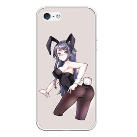 Чехол для iPhone 5/5S матовый с принтом Bunny Girl в Екатеринбурге, Силикон | Область печати: задняя сторона чехла, без боковых панелей | anime | rascal does not dream of bunny girl senpai | seishun buta yarou wa bunny girl senpai | аниме | сакурадзима май | сакута | этот глупый свин не понимает мечту девочки зайки