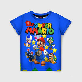 Детская футболка 3D с принтом Mario MMA в Екатеринбурге, 100% гипоаллергенный полиэфир | прямой крой, круглый вырез горловины, длина до линии бедер, чуть спущенное плечо, ткань немного тянется | bad boy | mma | драка | марио | мма