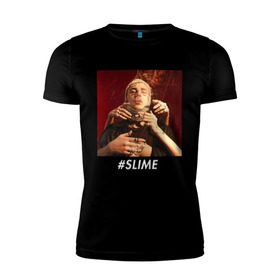 Мужская футболка премиум с принтом FACE SLIME в Екатеринбурге, 92% хлопок, 8% лайкра | приталенный силуэт, круглый вырез ворота, длина до линии бедра, короткий рукав | 