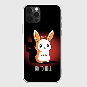 Чехол для iPhone 12 Pro Max с принтом Go to hell в Екатеринбурге, Силикон |  | Тематика изображения на принте: ад | ангел | дьявол | зайчик | заяц | нимб | рожки | тень | ушки
