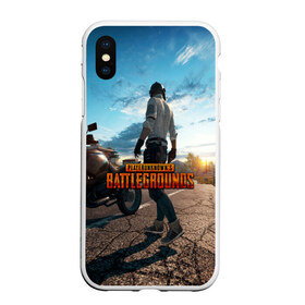 Чехол для iPhone XS Max матовый с принтом PlayerUnknowns Battlegrounds в Екатеринбурге, Силикон | Область печати: задняя сторона чехла, без боковых панелей | action | battlegrounds | chiken | game | online | playerunknown’s | pubg | игры | камуфляж | курица | наемники | огонь | пабг | пубг | сковорода | солдаты | шутер