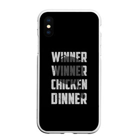 Чехол для iPhone XS Max матовый с принтом WINNER WINNER CHICKEN DINNER в Екатеринбурге, Силикон | Область печати: задняя сторона чехла, без боковых панелей | action | battlegrounds | chiken | game | online | playerunknown’s | pubg | игры | камуфляж | курица | наемники | огонь | пабг | пубг | сковорода | солдаты | шутер