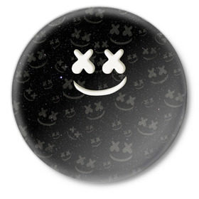 Значок с принтом Marshmello Cosmos в Екатеринбурге,  металл | круглая форма, металлическая застежка в виде булавки | marshmello | диджей | звезды | клуб | клубная музыка | космос | маршмеллоу | маршмэлло | маршмэллоу | музыка | небо | ночь | электронная