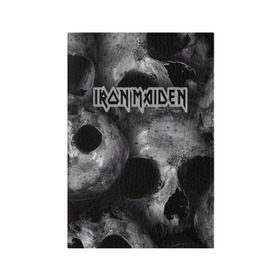 Обложка для паспорта матовая кожа с принтом Iron Maiden в Екатеринбурге, натуральная матовая кожа | размер 19,3 х 13,7 см; прозрачные пластиковые крепления | бас | британия | брюс дикинсон | гитара | группа | дева | железная | метал | нико макбрэйн | рок | стив харрис | хеви | яник герс