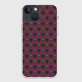 Чехол для iPhone 13 mini с принтом KILLER QUEEN бордовый паттерн в Екатеринбурге,  |  | jojo logo | jojo no kimyou na bouken | jojos bizarre adventure | killer queen logo | skull | невероятное приключение джоджо