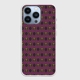 Чехол для iPhone 13 Pro с принтом KILLER QUEEN бордовый паттерн в Екатеринбурге,  |  | jojo logo | jojo no kimyou na bouken | jojos bizarre adventure | killer queen logo | skull | невероятное приключение джоджо