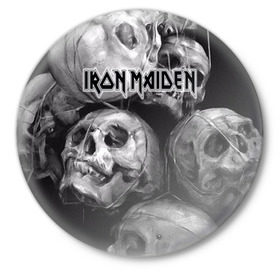 Значок с принтом Iron Maiden в Екатеринбурге,  металл | круглая форма, металлическая застежка в виде булавки | бас | британия | брюс дикинсон | гитара | группа | дева | железная | метал | нико макбрэйн | рок | стив харрис | хеви | яник герс
