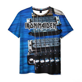 Мужская футболка 3D с принтом Iron Maiden в Екатеринбурге, 100% полиэфир | прямой крой, круглый вырез горловины, длина до линии бедер | бас | британия | брюс дикинсон | гитара | группа | дева | железная | метал | нико макбрэйн | рок | стив харрис | хеви | яник герс