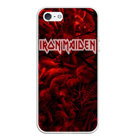 Чехол для iPhone 5/5S матовый с принтом Iron Maiden в Екатеринбурге, Силикон | Область печати: задняя сторона чехла, без боковых панелей | бас | британия | брюс дикинсон | гитара | группа | дева | железная | метал | нико макбрэйн | рок | стив харрис | хеви | яник герс