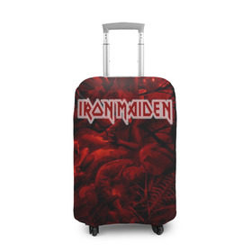 Чехол для чемодана 3D с принтом Iron Maiden в Екатеринбурге, 86% полиэфир, 14% спандекс | двустороннее нанесение принта, прорези для ручек и колес | бас | британия | брюс дикинсон | гитара | группа | дева | железная | метал | нико макбрэйн | рок | стив харрис | хеви | яник герс