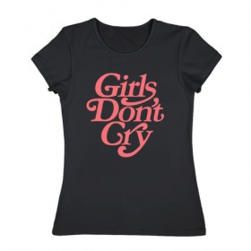 Женская футболка хлопок с принтом Girls don`t cry в Екатеринбурге, 100% хлопок | прямой крой, круглый вырез горловины, длина до линии бедер, слегка спущенное плечо | gdc | девочки не плачут | мода | феминизм