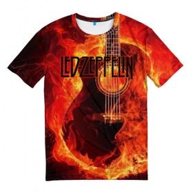 Мужская футболка 3D с принтом Led Zeppelin в Екатеринбурге, 100% полиэфир | прямой крой, круглый вырез горловины, длина до линии бедер | блюз рок | британская | группа | джимми пейдж | джон пол джонс | роберт плант | рок | фолк рок | хард рок | хеви метал