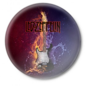 Значок с принтом Led Zeppelin в Екатеринбурге,  металл | круглая форма, металлическая застежка в виде булавки | блюз рок | британская | группа | джимми пейдж | джон пол джонс | роберт плант | рок | фолк рок | хард рок | хеви метал
