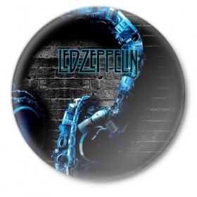 Значок с принтом Led Zeppelin в Екатеринбурге,  металл | круглая форма, металлическая застежка в виде булавки | блюз рок | британская | группа | джимми пейдж | джон пол джонс | роберт плант | рок | фолк рок | хард рок | хеви метал