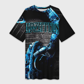 Платье-футболка 3D с принтом Led Zeppelin в Екатеринбурге,  |  | блюз рок | британская | группа | джимми пейдж | джон пол джонс | роберт плант | рок | фолк рок | хард рок | хеви метал