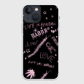 Чехол для iPhone 13 mini с принтом LIL PEEP   Life Is Beautiful в Екатеринбурге,  |  | Тематика изображения на принте: beautiful | broken | daddy | dead | exclusive | heart | life | lil | lilpeep | music | peep | pump | rap | rapper | rip | tattoo | густав | лил | лилпип | мертв | память | пип | рип | рэп | рэпер | сердечко | сердце | тату | умер