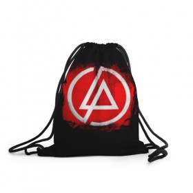 Рюкзак-мешок 3D с принтом Linkin Park в Екатеринбурге, 100% полиэстер | плотность ткани — 200 г/м2, размер — 35 х 45 см; лямки — толстые шнурки, застежка на шнуровке, без карманов и подкладки | 
