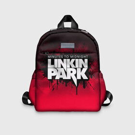 Детский рюкзак 3D с принтом Linkin Park  в Екатеринбурге, 100% полиэстер | лямки с регулируемой длиной, сверху петелька, чтобы рюкзак можно было повесить на вешалку. Основное отделение закрывается на молнию, как и внешний карман. Внутри дополнительный карман. По бокам два дополнительных кармашка | американская | группа | линкин | майк шинода | метал | музыка | ню | парк | поп | рок | рэп | феникс фаррелл | честер беннингтон | электроник