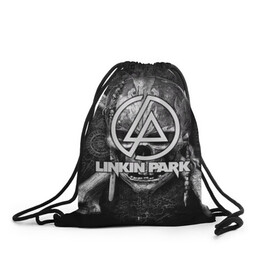 Рюкзак-мешок 3D с принтом Linkin Park  в Екатеринбурге, 100% полиэстер | плотность ткани — 200 г/м2, размер — 35 х 45 см; лямки — толстые шнурки, застежка на шнуровке, без карманов и подкладки | американская | группа | линкин | майк шинода | метал | музыка | ню | парк | поп | рок | рэп | феникс фаррелл | честер беннингтон | электроник