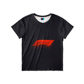 Детская футболка 3D с принтом Formula 1 Logo в Екатеринбурге, 100% гипоаллергенный полиэфир | прямой крой, круглый вырез горловины, длина до линии бедер, чуть спущенное плечо, ткань немного тянется | formula | лого | формула