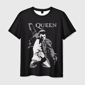 Мужская футболка 3D с принтом Queen в Екатеринбурге, 100% полиэфир | прямой крой, круглый вырез горловины, длина до линии бедер | queen | брайан мэи | британская | группа | джон дикон | королева | роджер тейлор | рок | фредди меркьюри
