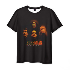 Мужская футболка 3D с принтом Queen Bohemian Rhapsody в Екатеринбурге, 100% полиэфир | прямой крой, круглый вырез горловины, длина до линии бедер | queen | брайан мэи | британская | группа | джон дикон | королева | роджер тейлор | рок | фредди меркьюри