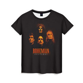 Женская футболка 3D с принтом Queen Bohemian Rhapsody в Екатеринбурге, 100% полиэфир ( синтетическое хлопкоподобное полотно) | прямой крой, круглый вырез горловины, длина до линии бедер | queen | брайан мэи | британская | группа | джон дикон | королева | роджер тейлор | рок | фредди меркьюри