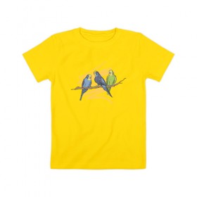 Детская футболка хлопок с принтом Попугай в Екатеринбурге, 100% хлопок | круглый вырез горловины, полуприлегающий силуэт, длина до линии бедер | bird | попугаи | попугай | птица | птицы