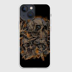 Чехол для iPhone 13 mini с принтом Черепа в Екатеринбурге,  |  | dead | demon | devil | executioner | punisher | rap | rock | satan | skull | swag | каратель | палач | скелет | череп