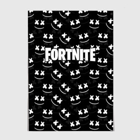 Постер с принтом FORTNITE x MARSHMELLO в Екатеринбурге, 100% бумага
 | бумага, плотность 150 мг. Матовая, но за счет высокого коэффициента гладкости имеет небольшой блеск и дает на свету блики, но в отличии от глянцевой бумаги не покрыта лаком | 2019 | armor | armour | cybersport | esport | fortnite | game | llama | logo | броня | игра | киберспорт | лама | фиолетовый | фирменные цвета | фортнайт