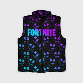 Детский жилет утепленный 3D с принтом FORTNITE MARSHMELLO NEON в Екатеринбурге,  |  | 2019 | armor | armour | cybersport | esport | fortnite | game | llama | logo | броня | игра | киберспорт | лама | фиолетовый | фирменные цвета | фортнайт