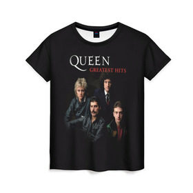 Женская футболка 3D с принтом Queen в Екатеринбурге, 100% полиэфир ( синтетическое хлопкоподобное полотно) | прямой крой, круглый вырез горловины, длина до линии бедер | queen | богемская рапсодия | брайан мэи | британская | группа | королева | роджер тейлор | рок | фредди меркьюри
