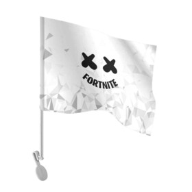 Флаг для автомобиля с принтом FORTNITE x MARSHMELLO в Екатеринбурге, 100% полиэстер | Размер: 30*21 см | 2019 | armor | armour | cybersport | esport | fortnite | game | llama | logo | броня | игра | киберспорт | лама | фиолетовый | фирменные цвета | фортнайт