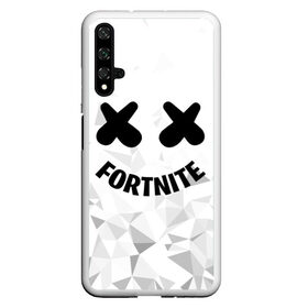 Чехол для Honor 20 с принтом FORTNITE x MARSHMELLO в Екатеринбурге, Силикон | Область печати: задняя сторона чехла, без боковых панелей | Тематика изображения на принте: 2019 | armor | armour | cybersport | esport | fortnite | game | llama | logo | броня | игра | киберспорт | лама | фиолетовый | фирменные цвета | фортнайт