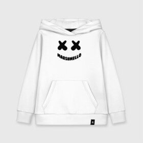 Детская толстовка хлопок с принтом MARSHMELLO в Екатеринбурге, 100% хлопок | Круглый горловой вырез, эластичные манжеты, пояс, капюшен | dj | marshmello | usa | америка | клубная музыка | маршмелло | музыка | музыкант