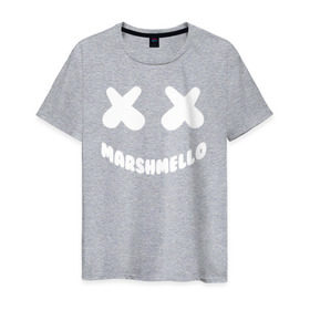Мужская футболка хлопок с принтом MARSHMELLO в Екатеринбурге, 100% хлопок | прямой крой, круглый вырез горловины, длина до линии бедер, слегка спущенное плечо. | 