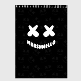 Скетчбук с принтом MARSHMELLO в Екатеринбурге, 100% бумага
 | 48 листов, плотность листов — 100 г/м2, плотность картонной обложки — 250 г/м2. Листы скреплены сверху удобной пружинной спиралью | dj | marshmello | usa | америка | клубная музыка | маршмелло | музыка | музыкант