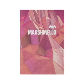 Обложка для паспорта матовая кожа с принтом Marshmello в Екатеринбурге, натуральная матовая кожа | размер 19,3 х 13,7 см; прозрачные пластиковые крепления | Тематика изображения на принте: chris comstock | electronic | joytime iii | marshmallow | marshmello | клубная | маршмелло | маршмеллоу | электронная музыка