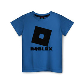 Детская футболка хлопок с принтом ROBLOX в Екатеринбурге, 100% хлопок | круглый вырез горловины, полуприлегающий силуэт, длина до линии бедер | Тематика изображения на принте: game | gamer | logo | minecraft | roblox | simulator | игра | конструктор | лого | симулятор | строительство | фигура