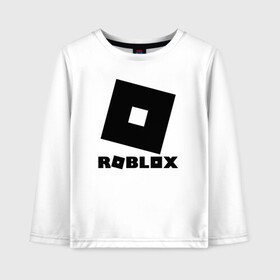 Детский лонгслив хлопок с принтом ROBLOX в Екатеринбурге, 100% хлопок | круглый вырез горловины, полуприлегающий силуэт, длина до линии бедер | game | gamer | logo | minecraft | roblox | simulator | игра | конструктор | лого | симулятор | строительство | фигура