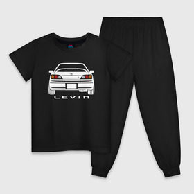Детская пижама хлопок с принтом Toyota Levin AE111 в Екатеринбурге, 100% хлопок |  брюки и футболка прямого кроя, без карманов, на брюках мягкая резинка на поясе и по низу штанин
 | Тематика изображения на принте: 