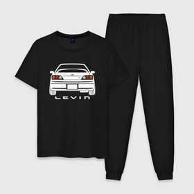 Мужская пижама хлопок с принтом Toyota Levin AE111 в Екатеринбурге, 100% хлопок | брюки и футболка прямого кроя, без карманов, на брюках мягкая резинка на поясе и по низу штанин
 | 