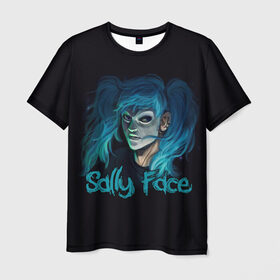 Мужская футболка 3D с принтом Sally Face в Екатеринбурге, 100% полиэфир | прямой крой, круглый вырез горловины, длина до линии бедер | sally face | загадка | лицо | протез | салли фейс | соседи | странные | тайна | ужас | фишер