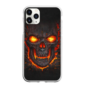 Чехол для iPhone 11 Pro матовый с принтом Skull Lava в Екатеринбурге, Силикон |  | dead | demon | devil | executioner | metal | punisher | rap | rock | satan | skull | swag | каратель | метал | палач | рок | скелет | череп