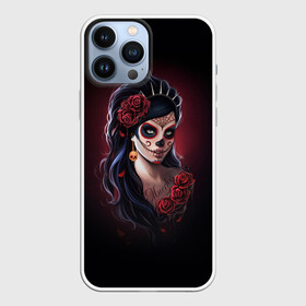 Чехол для iPhone 13 Pro Max с принтом Muertos   День Мертвых в Екатеринбурге,  |  | dead | girl | girls | metal | muertos | rap | rock | skeleton | skull | девукша | день | зомби | мексика | мертвецы | мертвых | метал | музыка | рок | рэп | скелет | тату | череп